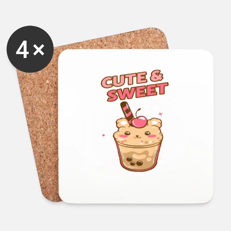 Cute & Sweet - Untersetzer (4er-Set) - Weiß