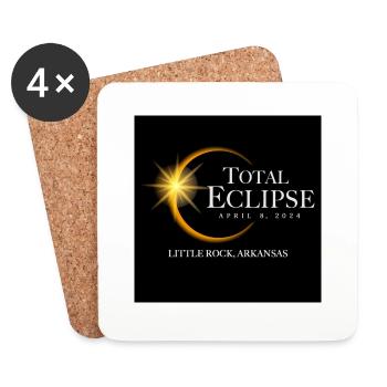 Little Rock Arkansas Eclipse 2024 Souvenir April - Untersetzer (4er-Set) - Weiß - Vorne