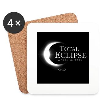 Ohio 2024 Eclipse Souvenir April 8 Memento Cool - Coasters (set of 4) - white - Front