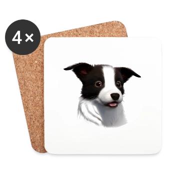 Border Collie Dogs Dog Lovers Dog Owners - Coasters (set of 4) - white - Front