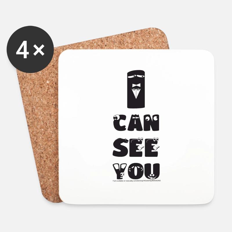 I CAN SEE YOU - Untersetzer (4er-Set) - Weiß