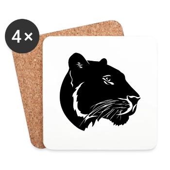 Panther Predator Jungle Wildcat - Dessous de verre (lot de 4) - blanc - Devant