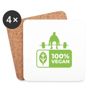 Veganer Stil mit Herz: Einzigartiges Design - Untersetzer (4er-Set) - Weiß - Vorne