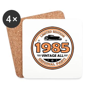 vintage 1985 - Dessous de verre (lot de 4) - blanc - Devant