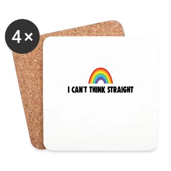 I CAN'T THINK STRAIGHT - Untersetzer (4er-Set) - Weiß - Vorne