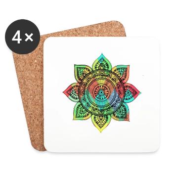 Mandala - Untersetzer (4er-Set) - Weiß - Vorne