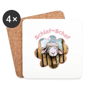 Schlaf-Schaf einfach zum Träumen - Untersetzer (4er-Set) - Weiß - Vorne
