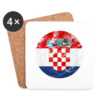 Kroatien hrvatska kroatien hrv reisen europa zagreb - Untersetzer (4er-Set) - Weiß - Vorne