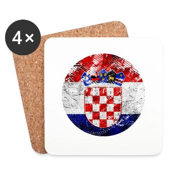 Kroatien hrvatska kroatien hrv reisen europa zagreb - Untersetzer (4er-Set) - Weiß - Vorne