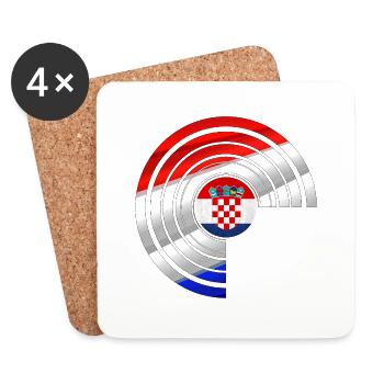 Croatie hrvatska croatie hrv voyage europe zagreb - Dessous de verre (lot de 4) - blanc - Devant
