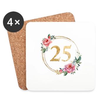 25! personalisierbar - Untersetzer (4er-Set) - Weiß - Vorne
