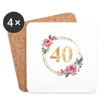 40! Customisable - Coasters (set of 4) - white - Front