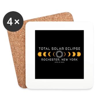 Rochester New York 2024 Eclipse Cool Souvenir - Dessous de verre (lot de 4) - blanc - Devant