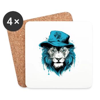 Iron the Blue Lion - Coasters (set of 4) - white - Front