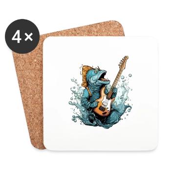Zazo the fish guitarist - Coasters (set of 4) - white - Front