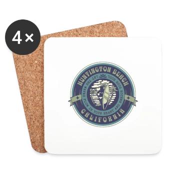 Huntington Beach California Surf - Coasters (set of 4) - white - Front