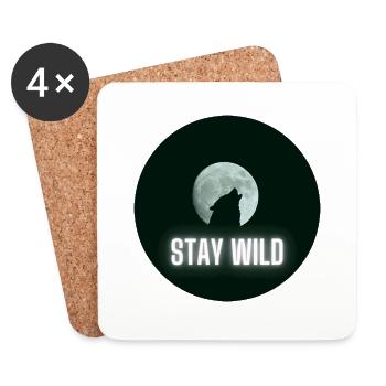 Stay wild - Coasters (set of 4) - white - Front