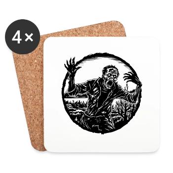 Zombie Untoter Halloween Horror - Untersetzer (4er-Set) - Weiß - Vorne