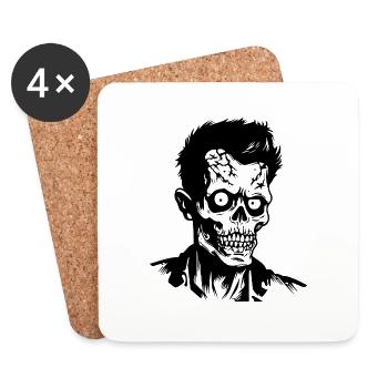 Zombie Undead Halloween Horror - Coasters (set of 4) - white - Front