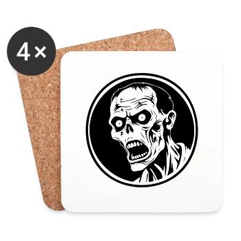 Zombie Undead Halloween Horror - Coasters (set of 4) - white - Front