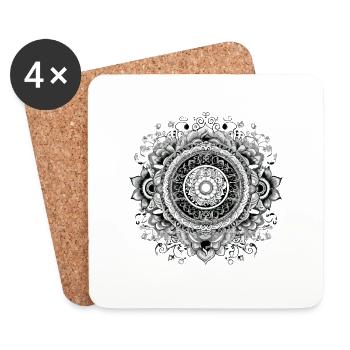 Mandala Zen n°3 - Dessous de verre (lot de 4) - blanc - Devant