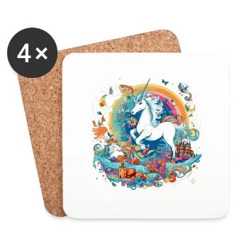 Das Einhorn Emma - Untersetzer (4er-Set) - Weiß - Vorne