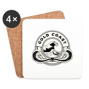 Gold Coast Australie Vagues de l’océan - Dessous de verre (lot de 4) - blanc - Devant