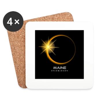 Maine Eclipse 2024 Souvenir 8. April Cooles Andenken - Untersetzer (4er-Set) - Weiß - Vorne
