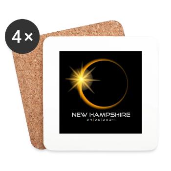 New Hampshire Eclipse 2024 Souvenir April 8 Cool - Coasters (set of 4) - white - Front