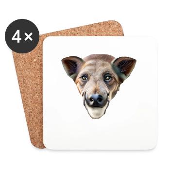 wild boar - Coasters (set of 4) - white - Front