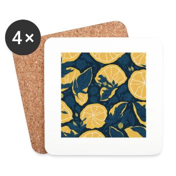 Citron - Dessous de verre (lot de 4) - blanc - Devant
