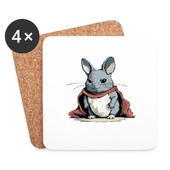 Kiki the chinchilla - Coasters (set of 4) - white - Front
