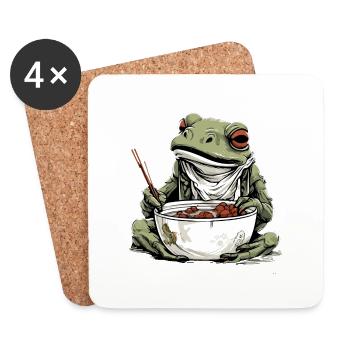 Kriko the greedy toad - Coasters (set of 4) - white - Front