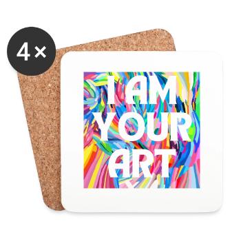 I AM YOUR ART - Coasters (set of 4) - white - Front
