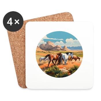 Herd of Horses - Coasters (set of 4) - white - Front