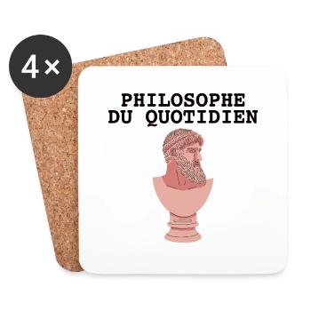 Philosophe Du Quotidien - Dessous de verre (lot de 4) - blanc - Devant