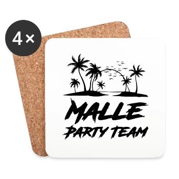 malle party team - Untersetzer (4er-Set) - Weiß - Vorne