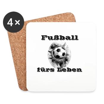 Fußball fürs Leben - Untersetzer (4er-Set) - Weiß - Vorne