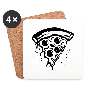 Pizza Fast Food Pizzeria - Untersetzer (4er-Set) - Weiß - Vorne