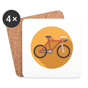 Fahrrad - Untersetzer (4er-Set) - Weiß - Vorne
