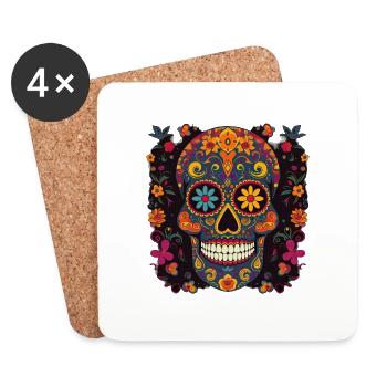 Fiesta Skeleton - Coasters (set of 4) - white - Front