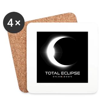 Eclipse 2024 Souvenir Cool Memento 8 avril - Dessous de verre (lot de 4) - blanc - Devant