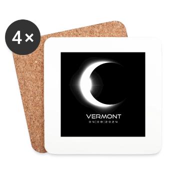 Vermont Eclipse 2024 Souvenir Cool Memento April 8 - Coasters (set of 4) - white - Front