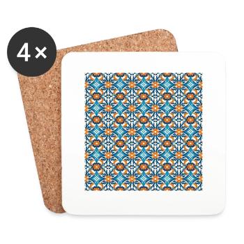 Fliesen Nahtloses Muster Motiv Geometrische Moderne Kunst - Untersetzer (4er-Set) - Weiß - Vorne