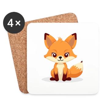 Kleiner schlauer Fuchs - Untersetzer (4er-Set) - Weiß - Vorne