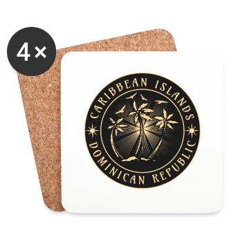 Dominikanische Republik Karibikinsel - Untersetzer (4er-Set) - Weiß - Vorne