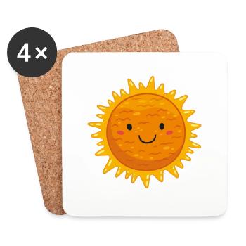 Sommer - Untersetzer (4er-Set) - Weiß - Vorne