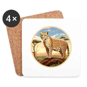 Leopard - Coasters (set of 4) - white - Front