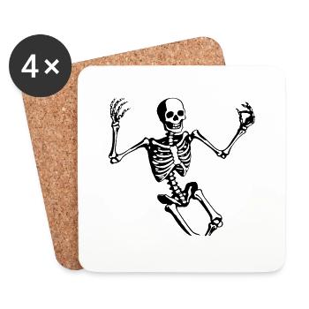 Skeleton Costume Bones Halloween Horreur - Dessous de verre (lot de 4) - blanc - Devant