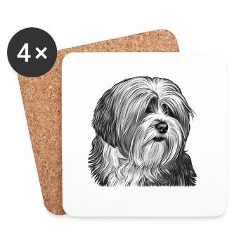 Havanese dog dog motif for dog lovers, belie - Coasters (set of 4) - white - Front